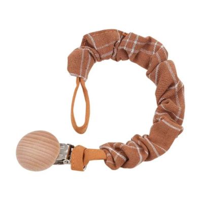 attache sucette minigrip marron