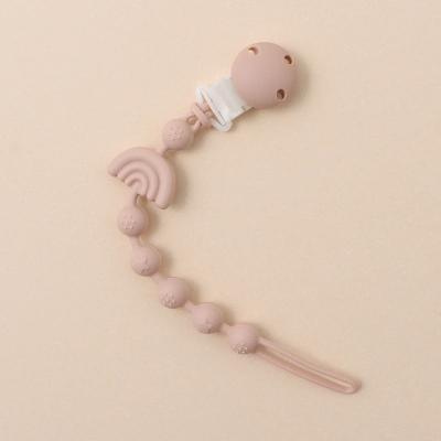 Attache sucette silicone rose