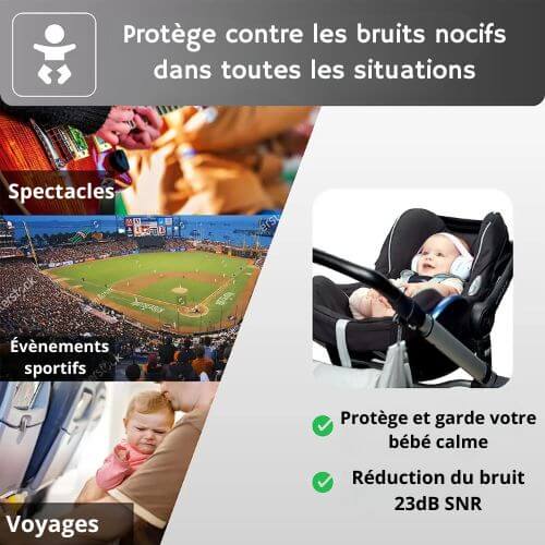 casque anti bruit bébé séréni bruits nocifs