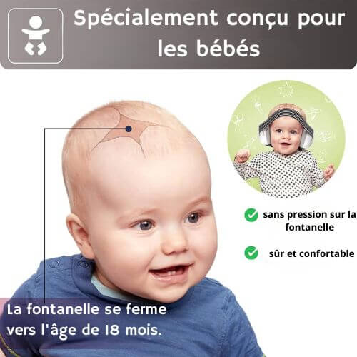 casque anti bruit bébé séréni protège la fontanelle 