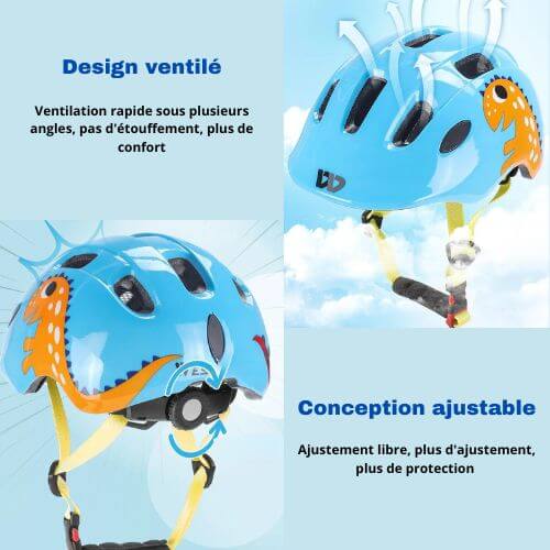 casque velo enfant Dinos  confortable