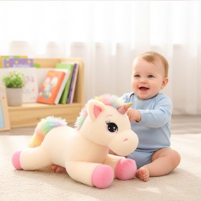 Licorne peluche rose