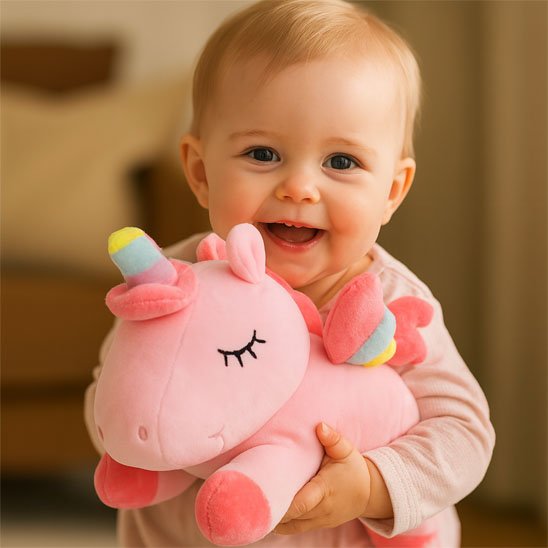 Licorne peluche rose