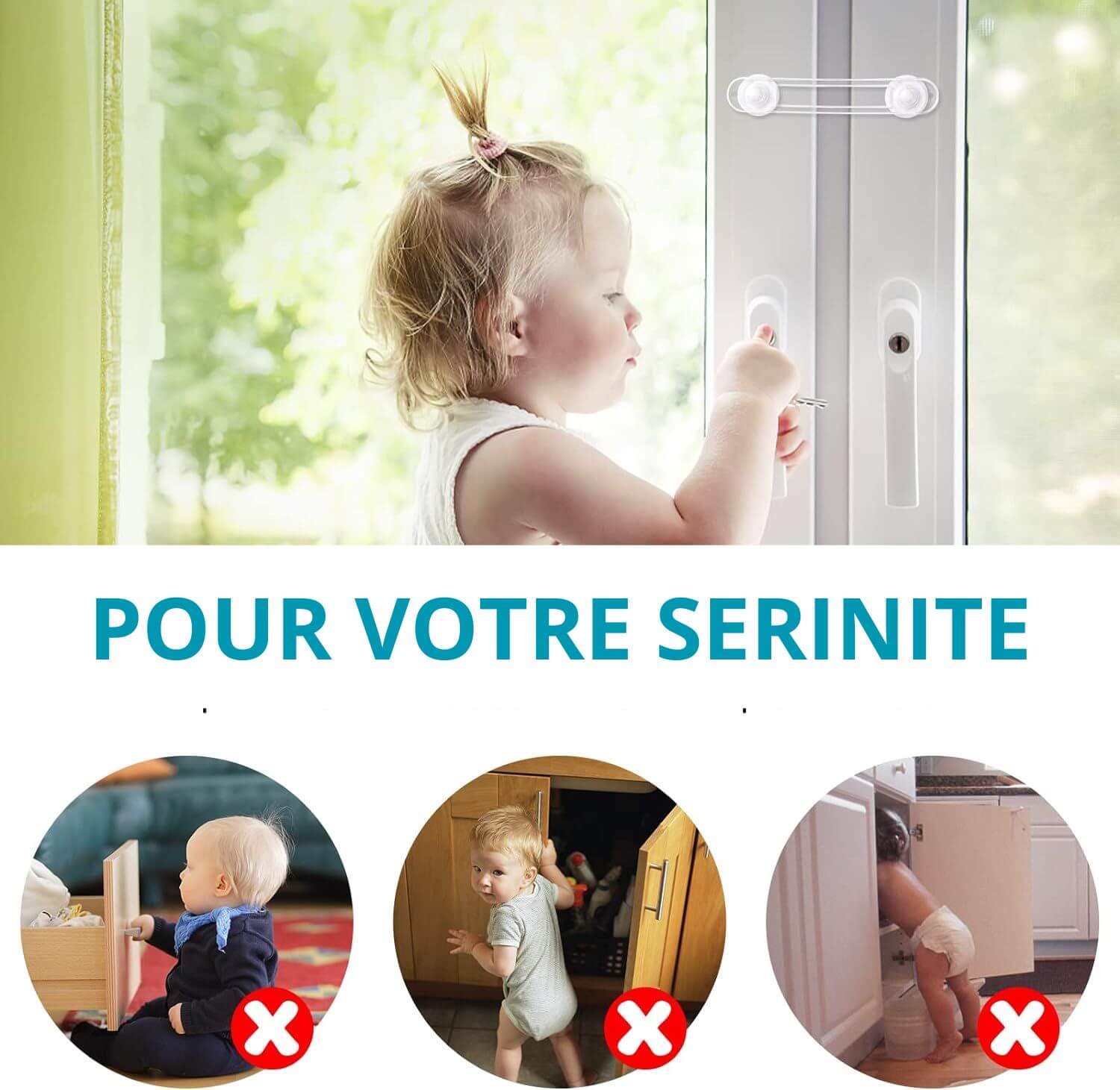 Serrure porte tiroirs Serrurprotect™ - Maman Confort