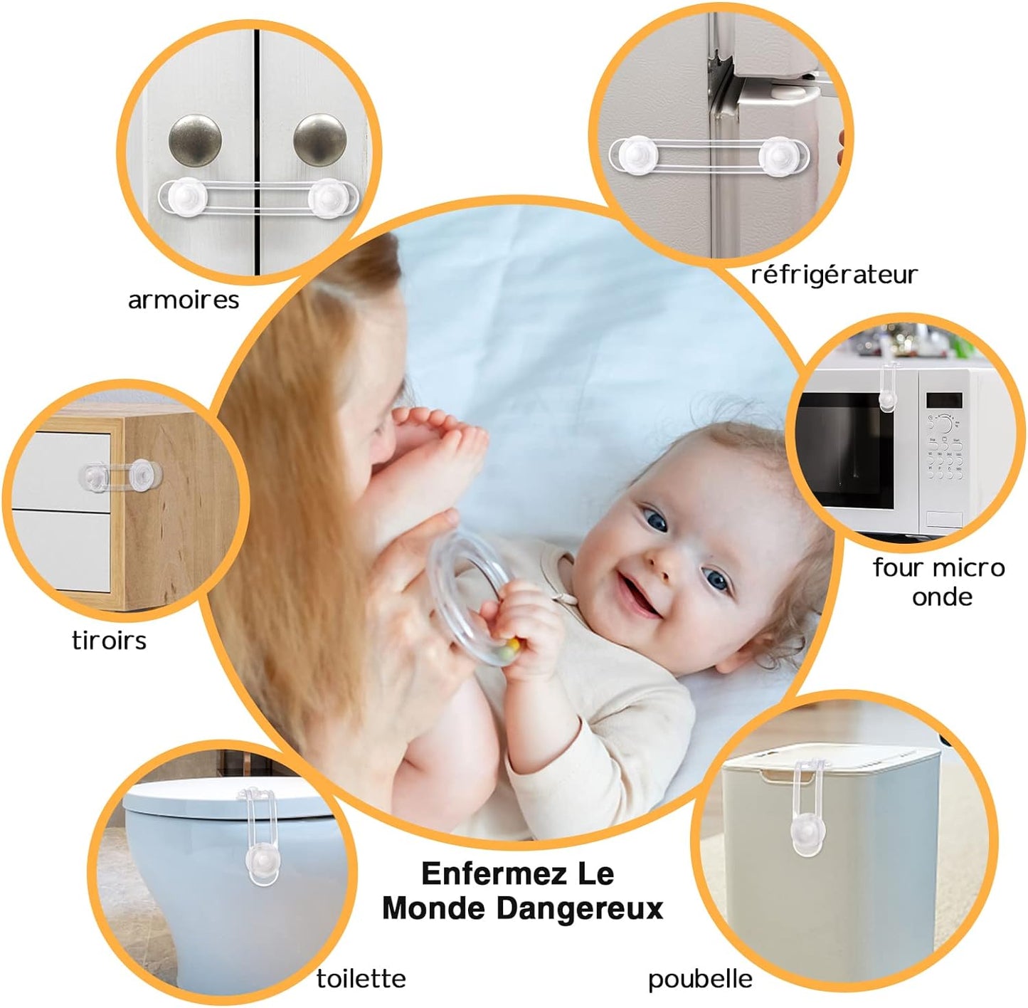 Serrure porte tiroirs Serrurprotect™ - Maman Confort